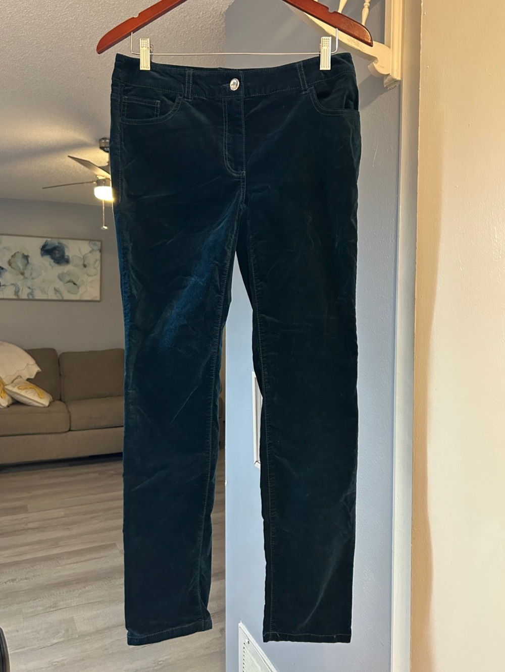 Chico’s Classic Women's Dark Teal Velvet Pants Chico’s Size 0.5 = US Size 6